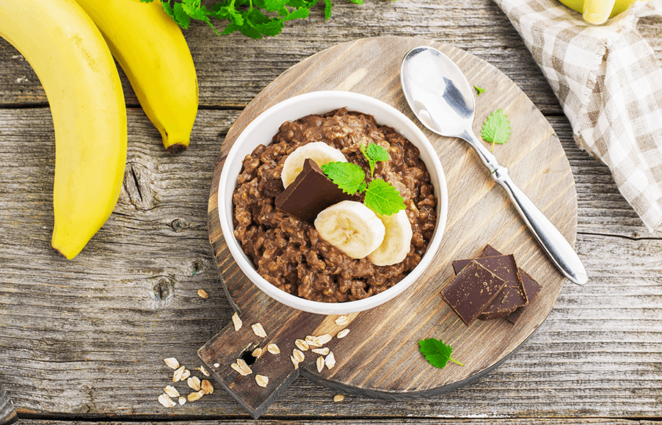 Avena con Guineo y Chocolate