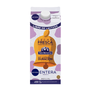 Tres Monjitas Leche Fresca Entera Libre de Lactosa Pasteurizada de larga duración 59 Oz